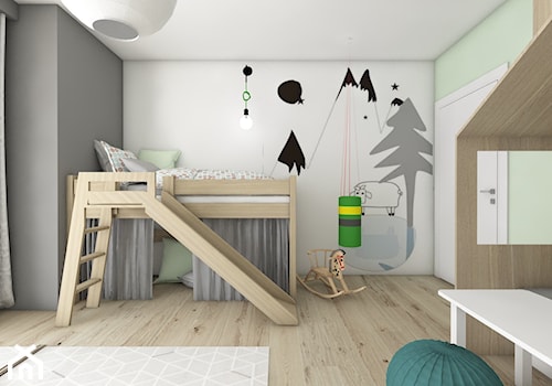 Pokoje dziecięce - Średni biały szary pokój dziecka dla dziecka dla chłopca, styl nowoczesny - zdjęcie od BAGUA Pracownia Architektury Wnętrz