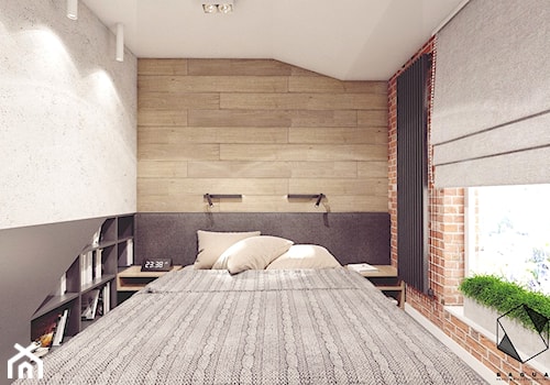 Mieszkanie 10 - Kraków - Mała czarna sypialnia, styl nowoczesny - zdjęcie od BAGUA Pracownia Architektury Wnętrz