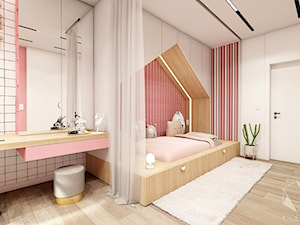 Rzeszów - D23 - Projekt domu jednorodzinnego 600 m2 - Duży biały pokój dziecka dla dziecka dla nastolatka dla dziewczynki, styl nowoczesny - zdjęcie od BAGUA Pracownia Architektury Wnętrz
