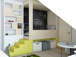 Pokoje dziecięce - Średni biały czarny szary pokój dziecka dla dziecka dla chłopca, styl skandynawski - zdjęcie od BAGUA Pracownia Architektury Wnętrz