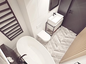 Mieszkanie 10 - Kraków - Mała bez okna łazienka, styl nowoczesny - zdjęcie od BAGUA Pracownia Architektury Wnętrz