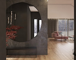 Projekt domu jednorodzinnego D18 - Gliwice - Średni brązowy hol / przedpokój, styl nowoczesny - zdjęcie od BAGUA Pracownia Architektury Wnętrz - Homebook