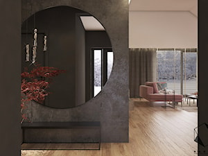 Projekt domu jednorodzinnego D18 - Gliwice - Średni brązowy hol / przedpokój, styl nowoczesny - zdjęcie od BAGUA Pracownia Architektury Wnętrz