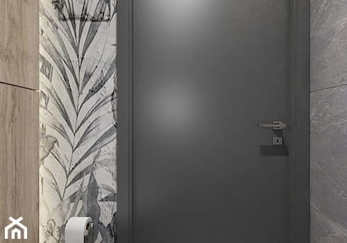 [Warszawa] Dom jednorodzinny 16 - Mała z marmurową podłogą łazienka, styl nowoczesny - zdjęcie od BAGUA Pracownia Architektury Wnętrz