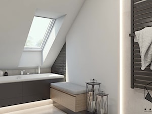 (Sochaczew) Projekt domu jednorodzinnego 8 - Średnia na poddaszu łazienka z oknem, styl nowoczesny - zdjęcie od BAGUA Pracownia Architektury Wnętrz