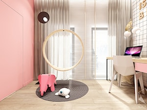 Rzeszów - D23 - Projekt domu jednorodzinnego 600 m2 - Mały biały różowy pokój dziecka dla dziecka dla nastolatka dla dziewczynki, styl nowoczesny - zdjęcie od BAGUA Pracownia Architektury Wnętrz