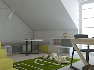 Pokoje dziecięce - Duży biały szary pokój dziecka dla nastolatka dla chłopca dla dziewczynki, styl skandynawski - zdjęcie od BAGUA Pracownia Architektury Wnętrz