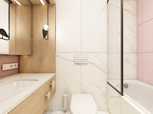 Rzeszów - D23 - Projekt domu jednorodzinnego 600 m2 - Mała bez okna z lustrem łazienka, styl nowoczesny - zdjęcie od BAGUA Pracownia Architektury Wnętrz