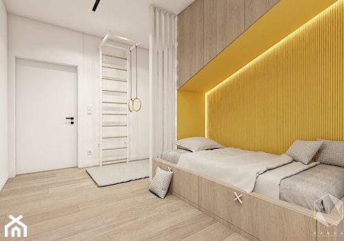 Rzeszów - D23 - Projekt domu jednorodzinnego 600 m2 - Średni biały pokój dziecka dla nastolatka dla chłopca dla dziewczynki, styl nowoczesny - zdjęcie od BAGUA Pracownia Architektury Wnętrz
