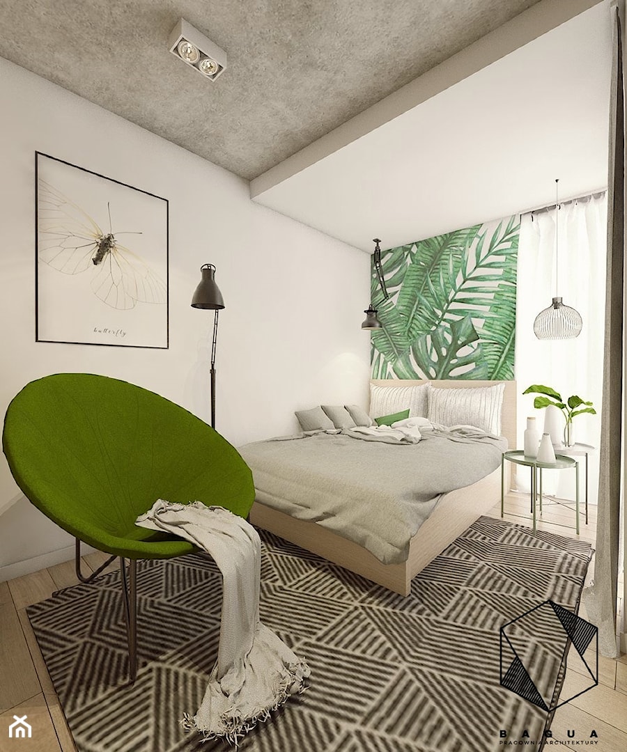 Projekt mieszkania 5 - Średnia szara sypialnia, styl nowoczesny - zdjęcie od BAGUA Pracownia Architektury Wnętrz