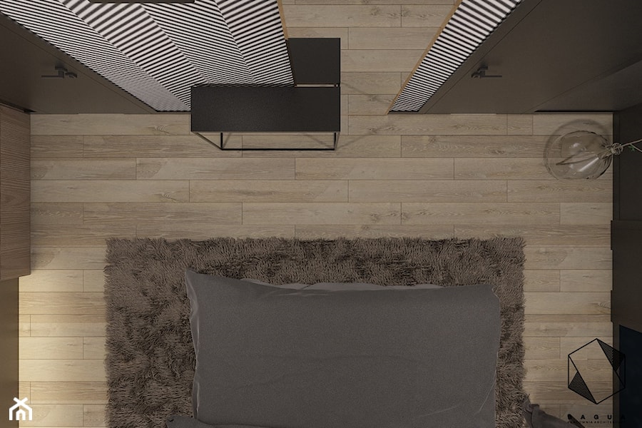 [Warszawa] Dom jednorodzinny 16 - Mała czarna sypialnia, styl nowoczesny - zdjęcie od BAGUA Pracownia Architektury Wnętrz