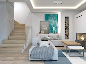(Tarnowskie Góry) Projekt domu jednorodzinnego 10 - Mały salon, styl skandynawski - zdjęcie od BAGUA Pracownia Architektury Wnętrz