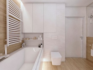 (Tarnowskie Góry) Projekt domu jednorodzinnego 10 - Mała bez okna łazienka, styl skandynawski - zdjęcie od BAGUA Pracownia Architektury Wnętrz