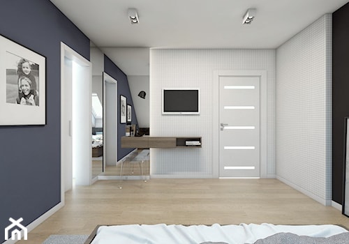 (Sochaczew) Projekt domu jednorodzinnego 8 - Średnia sypialnia na poddaszu, styl nowoczesny - zdjęcie od BAGUA Pracownia Architektury Wnętrz