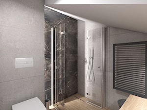 (Tarnowskie Góry) Projekt domu jednorodzinnego 10 - Średnia na poddaszu bez okna z punktowym oświetleniem łazienka, styl nowoczesny - zdjęcie od BAGUA Pracownia Architektury Wnętrz