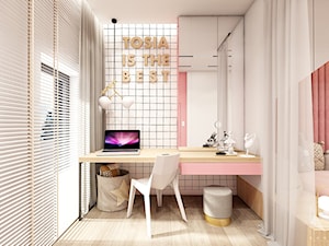 Rzeszów - D23 - Projekt domu jednorodzinnego 600 m2 - Średni beżowy pokój dziecka dla dziecka dla dziewczynki, styl nowoczesny - zdjęcie od BAGUA Pracownia Architektury Wnętrz