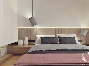 M11 - mieszkanie w Opolu - Mała beżowa biała sypialnia, styl nowoczesny - zdjęcie od BAGUA Pracownia Architektury Wnętrz