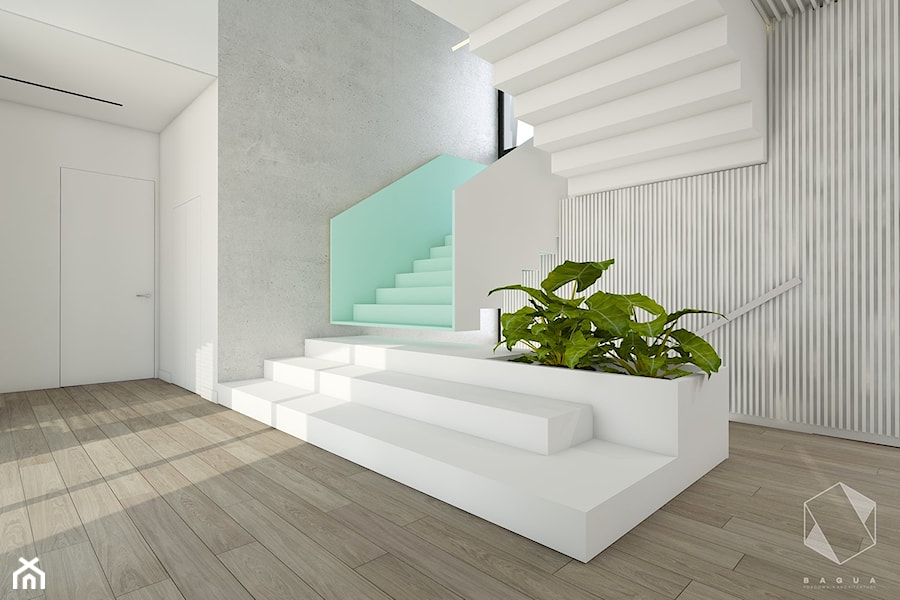 Rzeszów - D23 - Projekt domu jednorodzinnego 600 m2 - Schody, styl nowoczesny - zdjęcie od BAGUA Pracownia Architektury Wnętrz