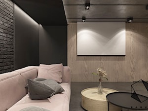 Projekt mieszkania 7 - Czarny salon, styl nowoczesny - zdjęcie od BAGUA Pracownia Architektury Wnętrz