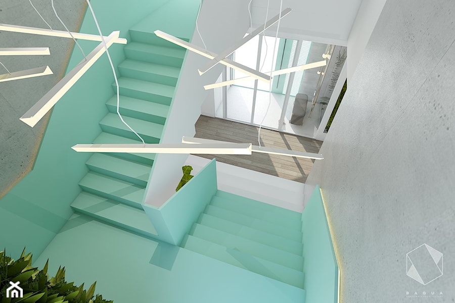 Rzeszów - D23 - Projekt domu jednorodzinnego 600 m2 - Schody, styl nowoczesny - zdjęcie od BAGUA Pracownia Architektury Wnętrz