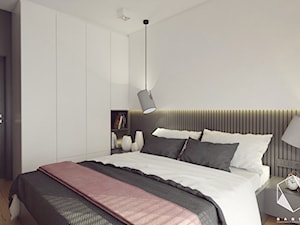 M11 - mieszkanie w Opolu - Mała biała czarna sypialnia, styl nowoczesny - zdjęcie od BAGUA Pracownia Architektury Wnętrz