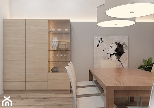 (Tarnowskie Góry) Projekt domu jednorodzinnego 14 - Średnia biała szara jadalnia jako osobne pomieszczenie, styl nowoczesny - zdjęcie od BAGUA Pracownia Architektury Wnętrz