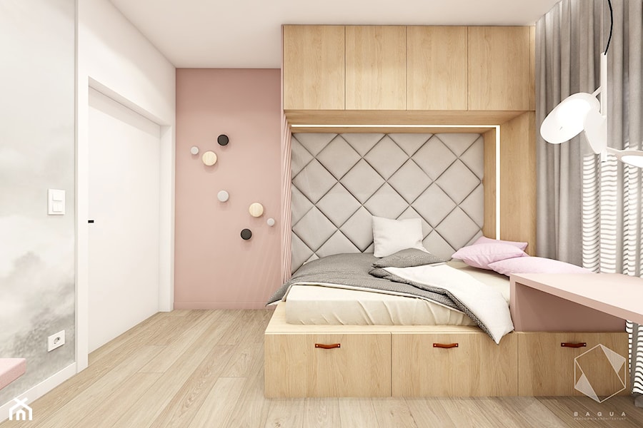 Rzeszów - D23 - Projekt domu jednorodzinnego 600 m2 - Średni szary pokój dziecka dla nastolatka dla dziewczynki, styl nowoczesny - zdjęcie od BAGUA Pracownia Architektury Wnętrz
