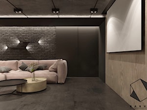 Projekt mieszkania 7 - Średni czarny salon, styl nowoczesny - zdjęcie od BAGUA Pracownia Architektury Wnętrz