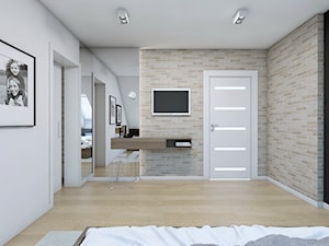 (Sochaczew) Projekt domu jednorodzinnego 8 - Duża sypialnia, styl skandynawski - zdjęcie od BAGUA Pracownia Architektury Wnętrz