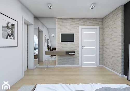 (Sochaczew) Projekt domu jednorodzinnego 8 - Duża sypialnia, styl skandynawski - zdjęcie od BAGUA Pracownia Architektury Wnętrz