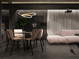 Projekt mieszkania 7 - Mały salon z jadalnią, styl nowoczesny - zdjęcie od BAGUA Pracownia Architektury Wnętrz