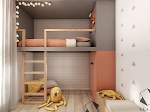 Mieszkanie 10 - Kraków - Mały szary pokój dziecka dla nastolatka dla chłopca dla dziewczynki, styl nowoczesny - zdjęcie od BAGUA Pracownia Architektury Wnętrz