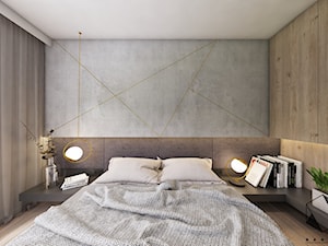 (Siemianowice Śląskie) Dom jednorodzinny 17 - Średnia brązowa szara sypialnia, styl nowoczesny - zdjęcie od BAGUA Pracownia Architektury Wnętrz