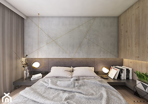 (Siemianowice Śląskie) Dom jednorodzinny 17 - Średnia brązowa szara sypialnia, styl nowoczesny - zdjęcie od BAGUA Pracownia Architektury Wnętrz