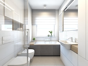 (Pruszków) Projekt mieszkania 3 - Mała łazienka z oknem, styl nowoczesny - zdjęcie od BAGUA Pracownia Architektury Wnętrz