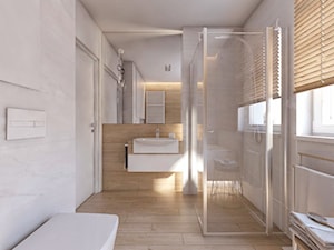 (Tarnowskie Góry) Projekt domu jednorodzinnego 10 - Średnia łazienka z oknem, styl skandynawski - zdjęcie od BAGUA Pracownia Architektury Wnętrz