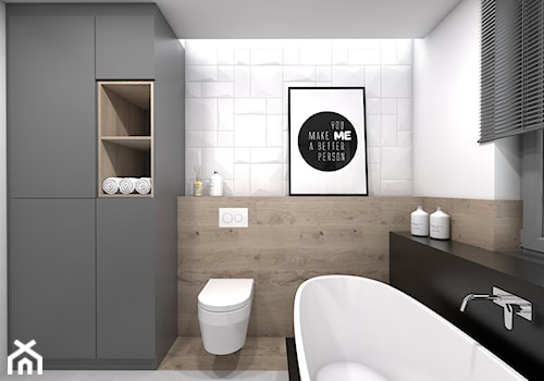 Projekt domu jednorodzinnego 3 - Średnia łazienka, styl skandynawski - zdjęcie od BAGUA Pracownia Architektury Wnętrz