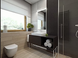 (Sochaczew) Projekt domu jednorodzinnego 8 - Średnia łazienka z oknem, styl nowoczesny - zdjęcie od BAGUA Pracownia Architektury Wnętrz