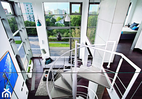LOFT / Mieszkanie pokazowe Qbik Woronicza - Schody, styl industrialny - zdjęcie od Justyna Smolec architektura&design