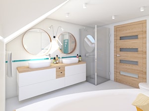 Jasna łazienka ze skosem - zdjęcie od Wzornik projektowy - projektowanie wnętrz