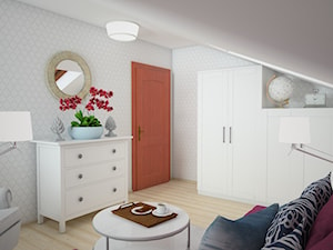 Pokój gościnny ze skosem - zdjęcie od Wzornik projektowy - projektowanie wnętrz