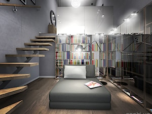 Loft - Mała szara sypialnia, styl nowoczesny - zdjęcie od Kamila Robakiewicz - architekt