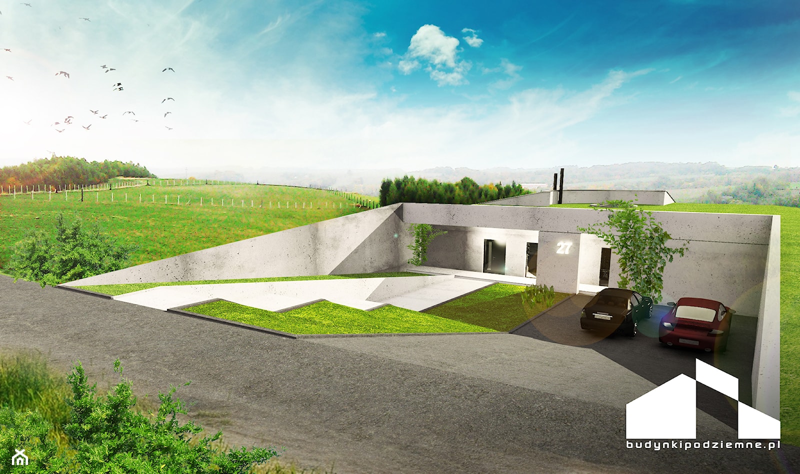 Earth sheltered house w Polsce - zdjęcie od Architekt Marcin Jan GRZEGORZEK Budynki podziemne - Homebook