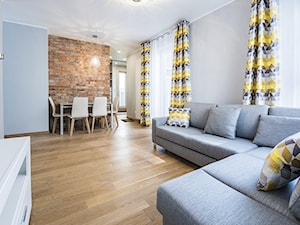Mieszkanie 2 pokoje - Średni biały salon, styl nowoczesny - zdjęcie od Fotelstudio-Krzysiek Kulesza