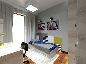 Apartament Mokotów - Średni szary pokój dziecka dla nastolatka dla chłopca dla dziewczynki, styl nowoczesny - zdjęcie od AZ projekty