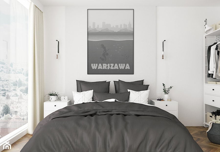 Sypialnia i plakat Warszawa - zdjęcie od Hunny Badger Plakaty