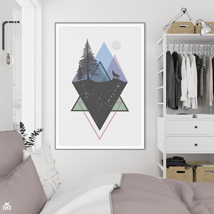 Plakat Góry (geometryczny, skandynawski) - zdjęcie od Hunny Badger Plakaty