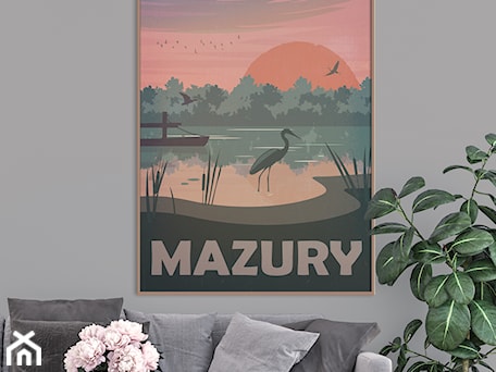 Aranżacje wnętrz - Salon: Plakat Mazury - Hunny Badger Plakaty. Przeglądaj, dodawaj i zapisuj najlepsze zdjęcia, pomysły i inspiracje designerskie. W bazie mamy już prawie milion fotografii!