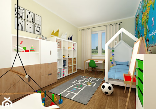 Pokój dziecięcy dla 3-latka - Beżowy pokój dziecka dla dziecka dla nastolatka dla chłopca, styl nowoczesny - zdjęcie od studio hexagon