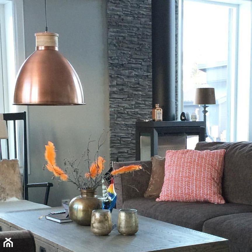 Industrialna mosiężna lampa w jadalnia w stylu vintage - zdjęcie od EK Concept - Homebook
